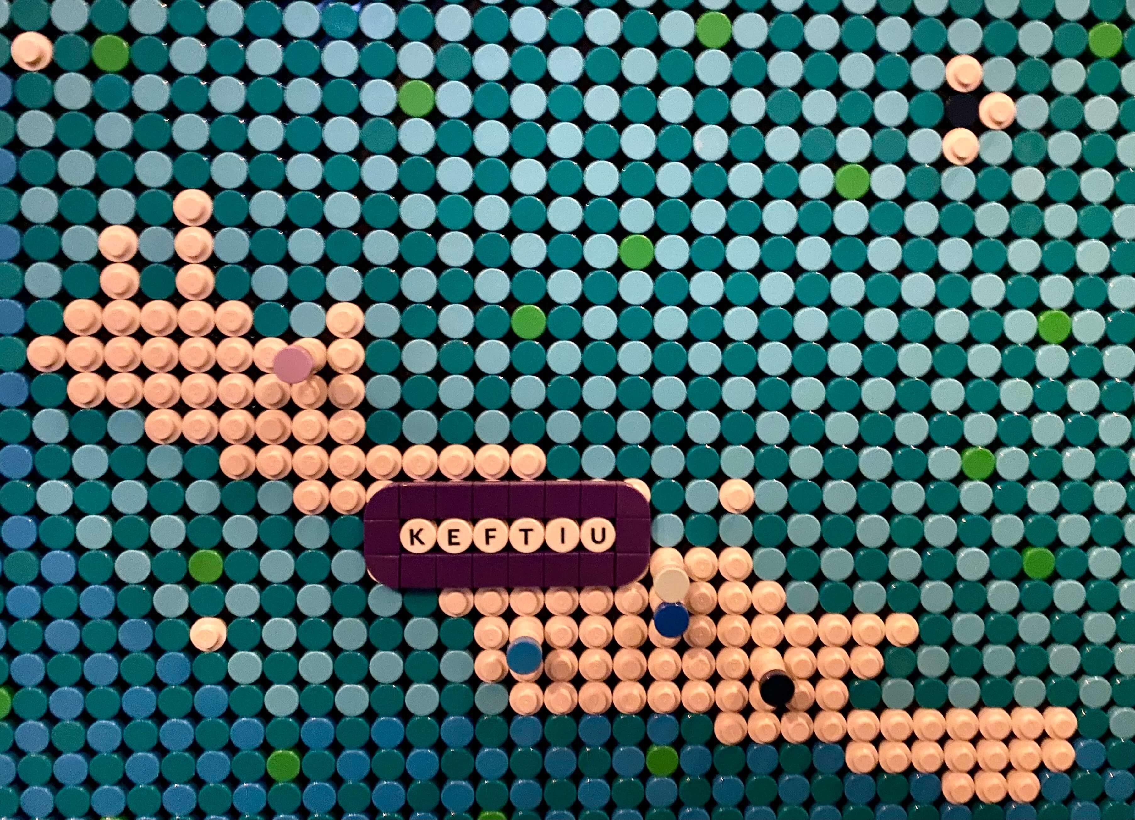 Lego Map of the Aegean, close-up on the portion labeled Keftiu.